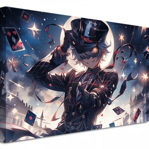 Envol Magique | Magicien | Manga | Cartes volantes | Enfant | Chambre | Décoration | Illustration | Toile | Art enchanteur | Mystère | Art