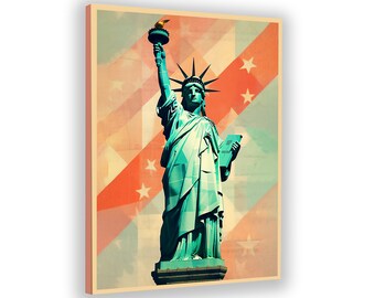 Libertad, Estatua de la Libertad, decoración de pared, América, EE. UU., arte americano, arte mural, América, decoración de dormitorio, decoración de sala de estar, decoración de oficina, regalo, arte