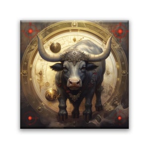 Imperial Force, Mysticism, Buffalo, Astrology, Zodiac Sign, Canvas Painting, Divinatory Art, Character, Living Room, Bedroom, Office, Gift