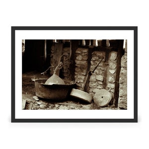 Dame Jeanne | Chaudron | Old | Glass Jar | Cauldron | Old | Framed Photo