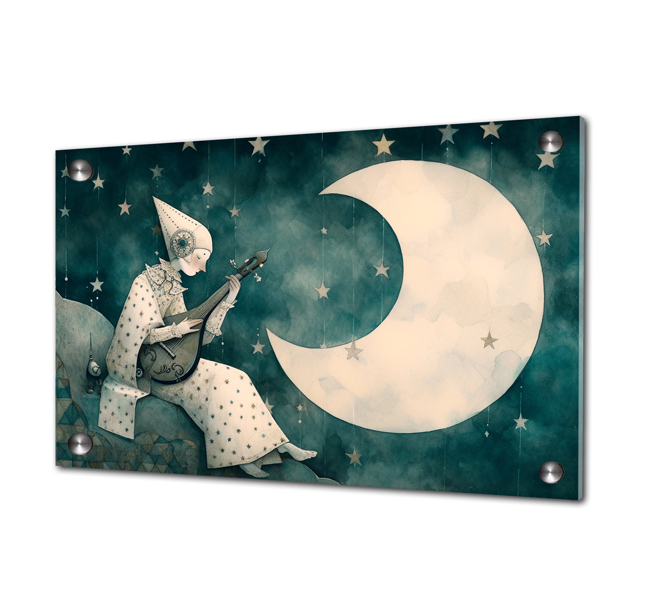Tableau enfant Affiche encadrée Sieste sur la lune