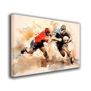 The Elegance of Rugby | Wall Art | Sports | Wall Decor | Oval Ball | Rugby Illustrations | Rugby Canvas | Rugby Decorations