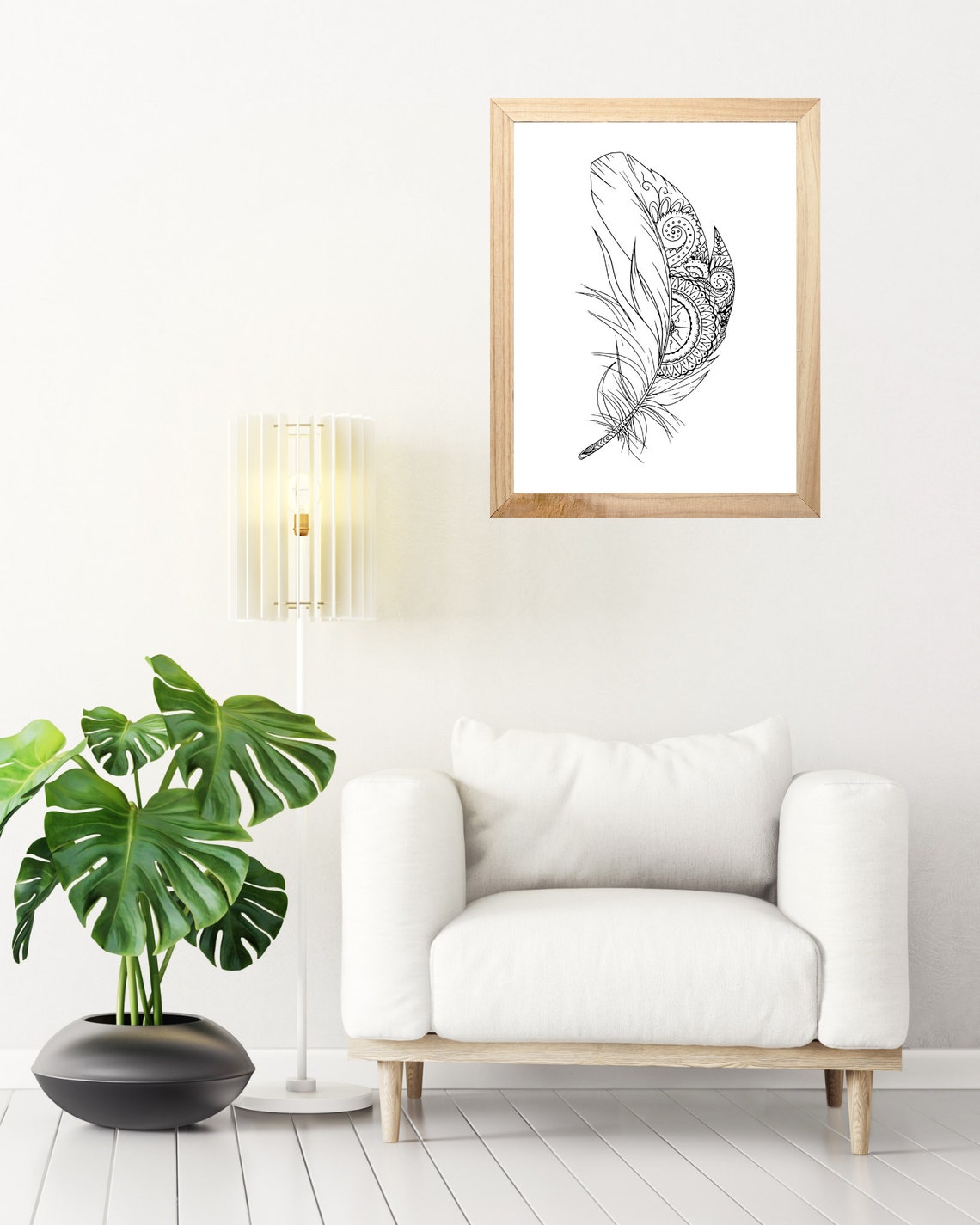 Feathers Wall Art, Classy Living Room, Prints With Feathers, Minimalist ...