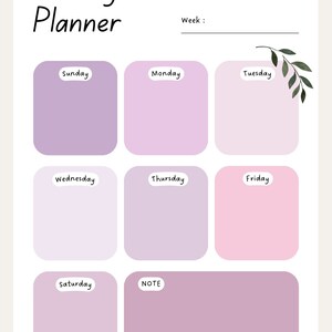Weekly Planner Printable Daily Planner Instant Download Printable ...