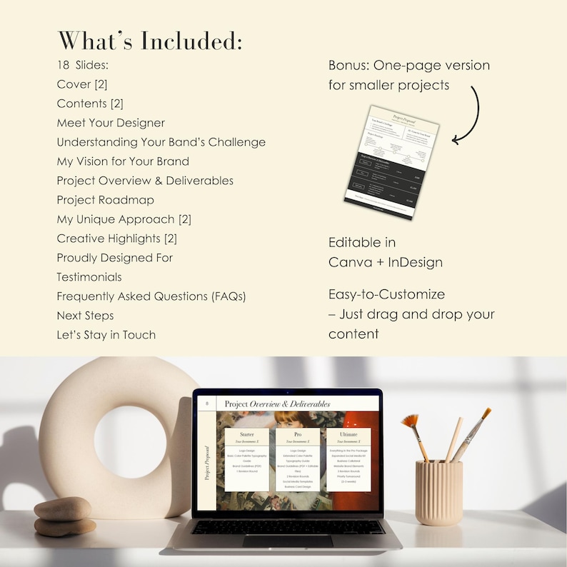 Project Proposal Presentation Canva & Indesign Template - Etsy