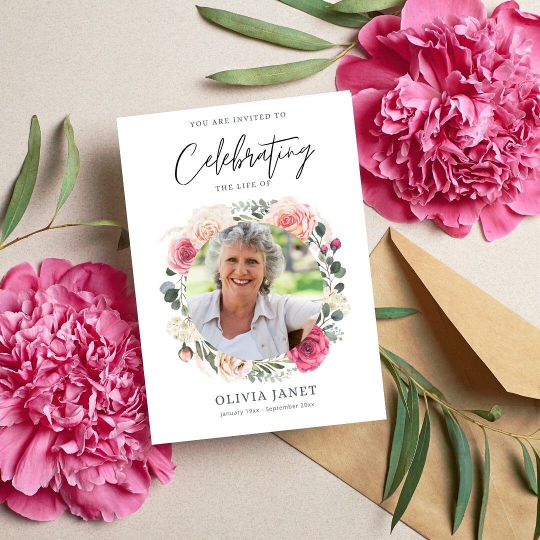 Floral Flower Funeral Invitation Card, Funeral Invitation Card,funeral ...