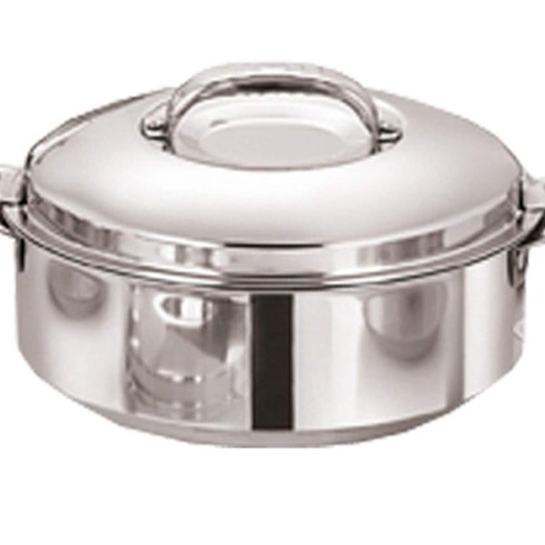 Indian Stainless steel Hotpot/casserole/chapati box and serving pot 3000 ml size food container 25 cm diameter