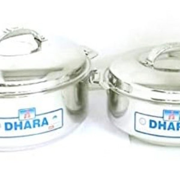 Stainless steel casserole/Hotpot/chapati box/steel Hotcase 2 pcs set for dining and serving 2500 ml and 4000 ml size Housewife gift set