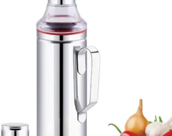 Fortune stainless steel oil dispenser for cooking in kitchen 1000 ml size/oilcan/dispenser steel bottle 1 ltr