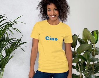 CIAO! T-shirt, italiensk Ciao-skjorta, italiensk skjorta, italiensk Hello Goodbye-skjorta, dam- eller unisexmodell, Travel Adventure-t-shirt