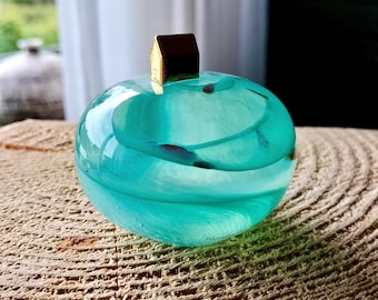Kosta Boda Bertil Vallien Crystal Sculpture, 'Ocean' Golden House, Swedish Artglass