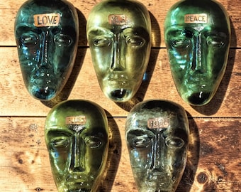 Kosta Boda head Companion Wall Art Glass by Bertil Vallien, Sweden - Kosta Boda Artist Collection - Meaningful gift