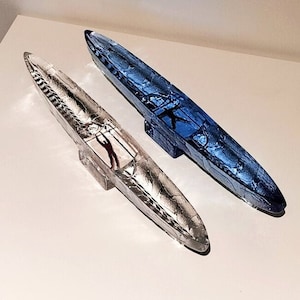 Kosta Boda Bertil Vallien boat Drifter, handmade Swedish glass art