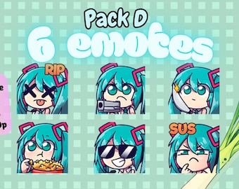 Hatsune Miku 6 Emotes (Pack D)