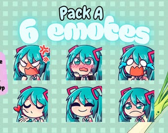 Hatsune Miku 6 Emotes (Pack A)