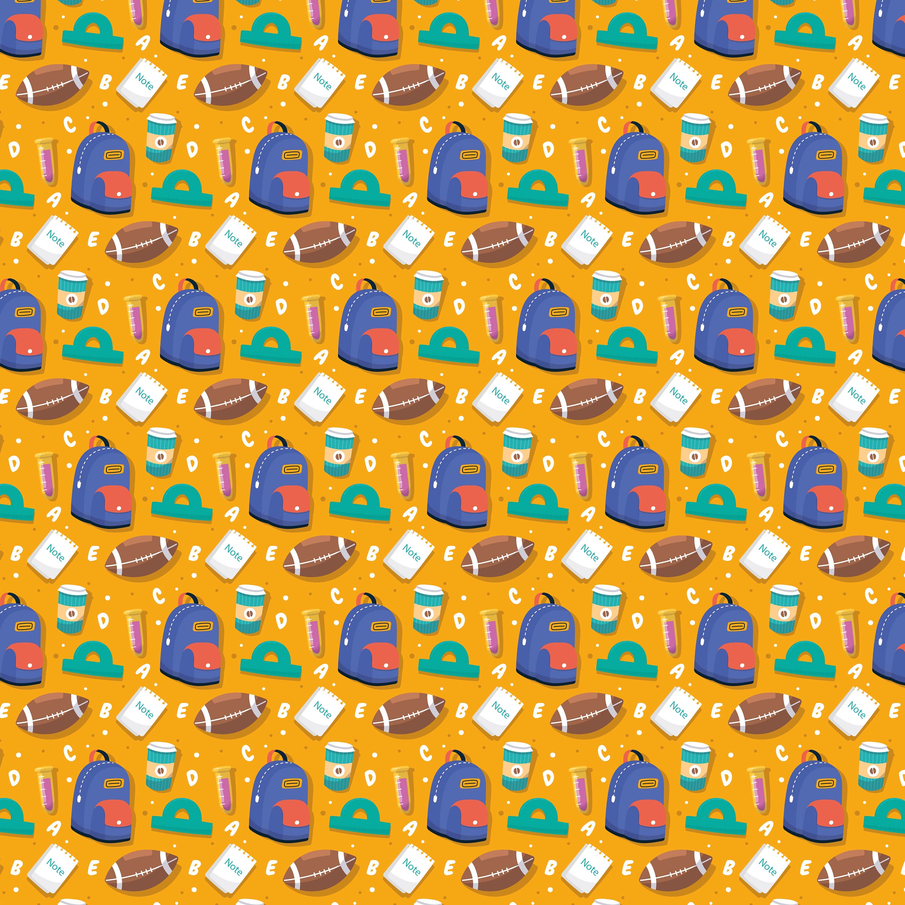 For Kids School Pattern , School Education Digital Papers- Seamless ...