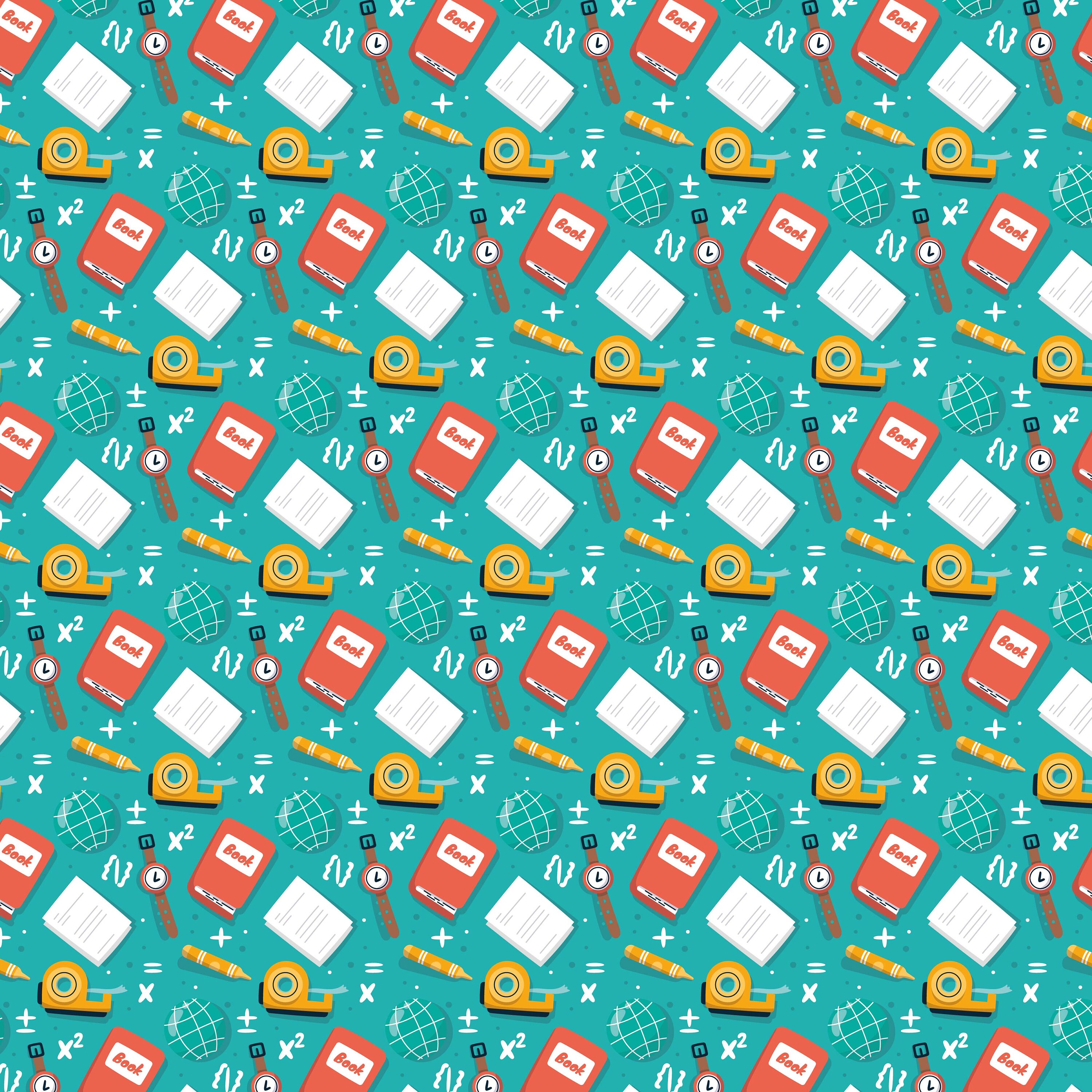 For Kids School Pattern , School Education Digital Papers- Seamless ...