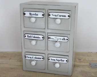 Kleine antike Apothekerkommode, Shabby chic Apothekerschrank, Kommode