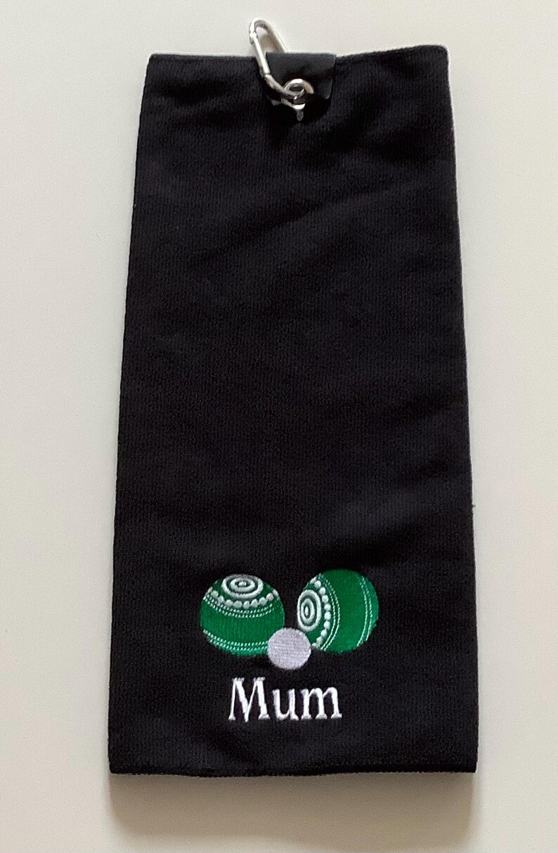 Personalised Microfibre Bowls Design Towel Black/Green Bowls