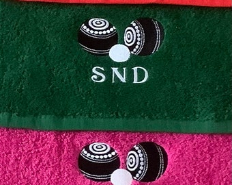 Personalised Lawn Bowls/Bowling design Towel