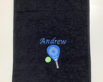 Personalised Embroidered Padel Ball Racket design sports/ sweat towel