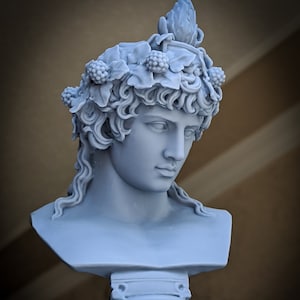 Wine God Dionysus, statue, Greek Bust, Home Decor, Antic Greek Rome Desk Decoration High Quailty Sculpture.