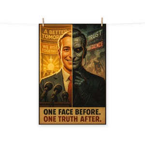 Duality of Power - Fictitious Propaganda Digital Art, Canvas, Wall Art, Gift, Home Office