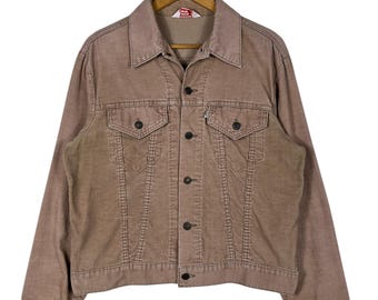Vintage Levi's Size S Lined Corduroy Jacket Black Tab Big E