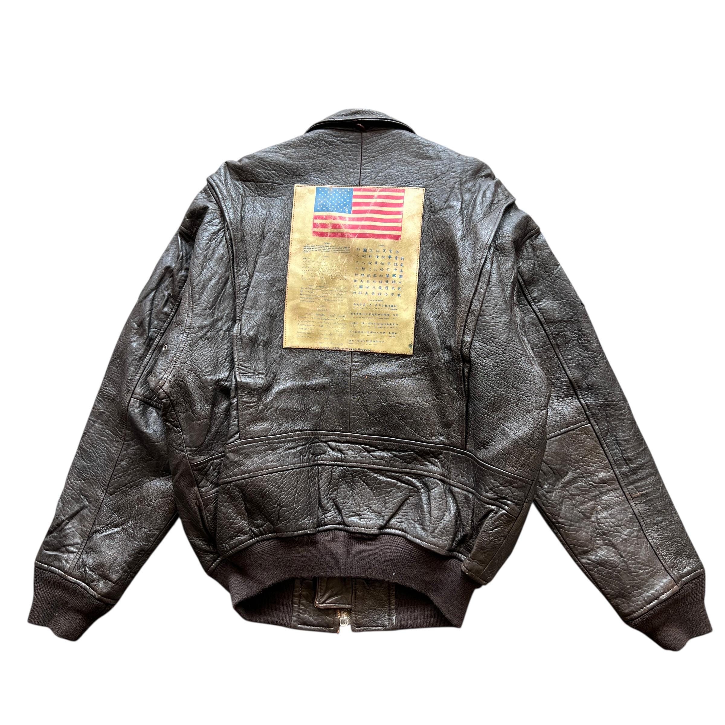 Vintage 1987 Avirex US Air Force Patches Leather Jacket - Size