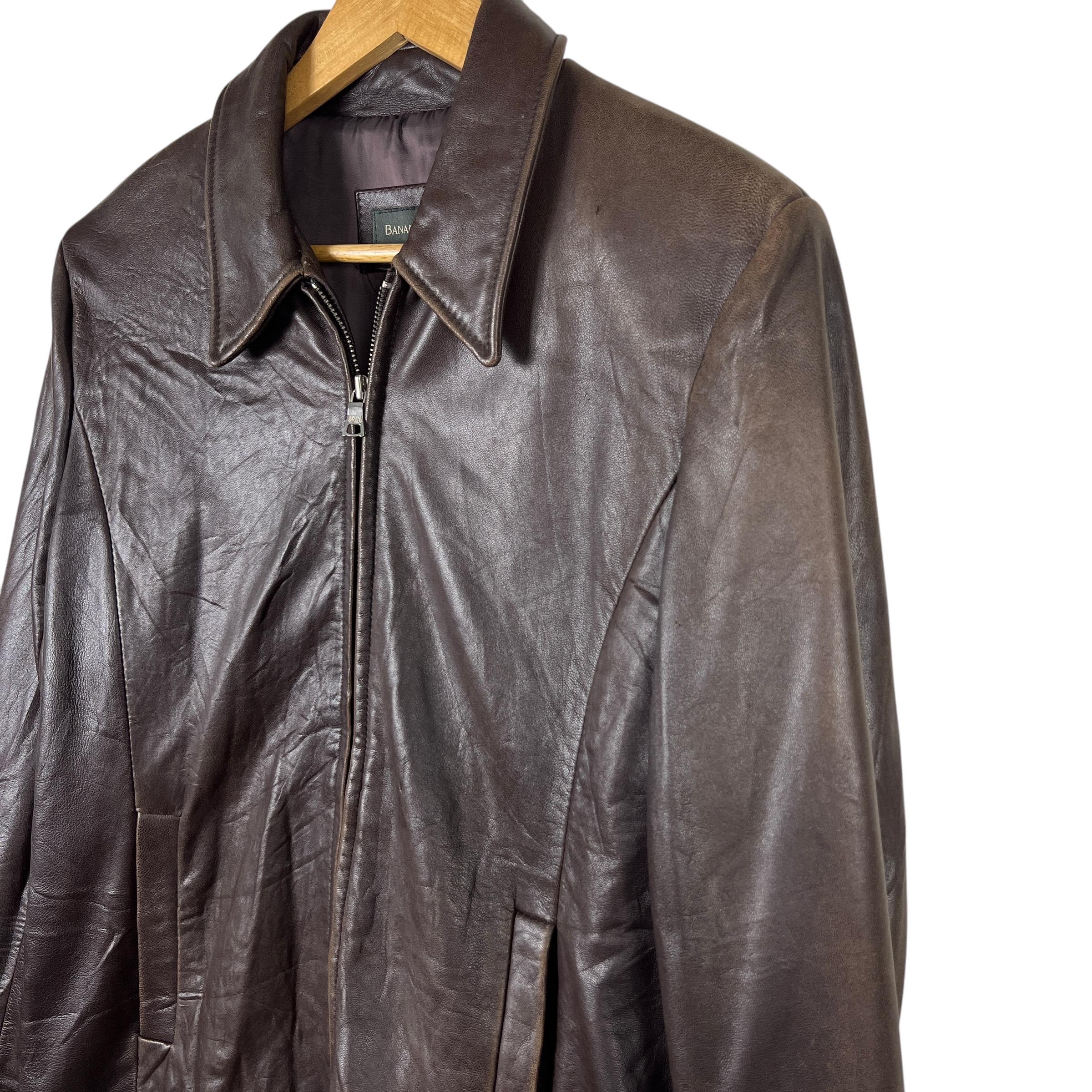 Vintage Banana Republic Leather Blouson Jacket Size M - Etsy