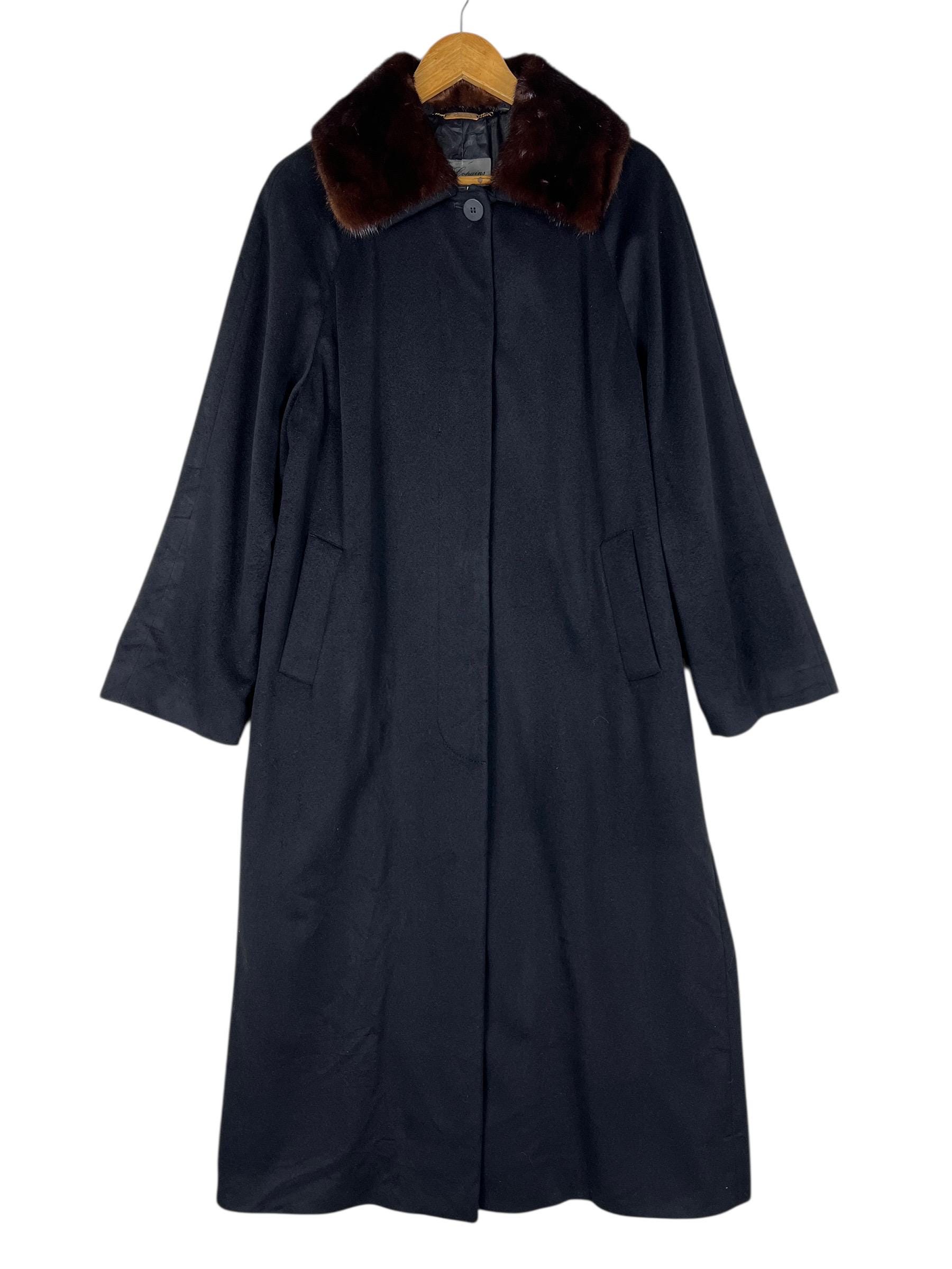Les Copains X Loro Piana Fabric Wool Coat Real Fur Trim , Made in