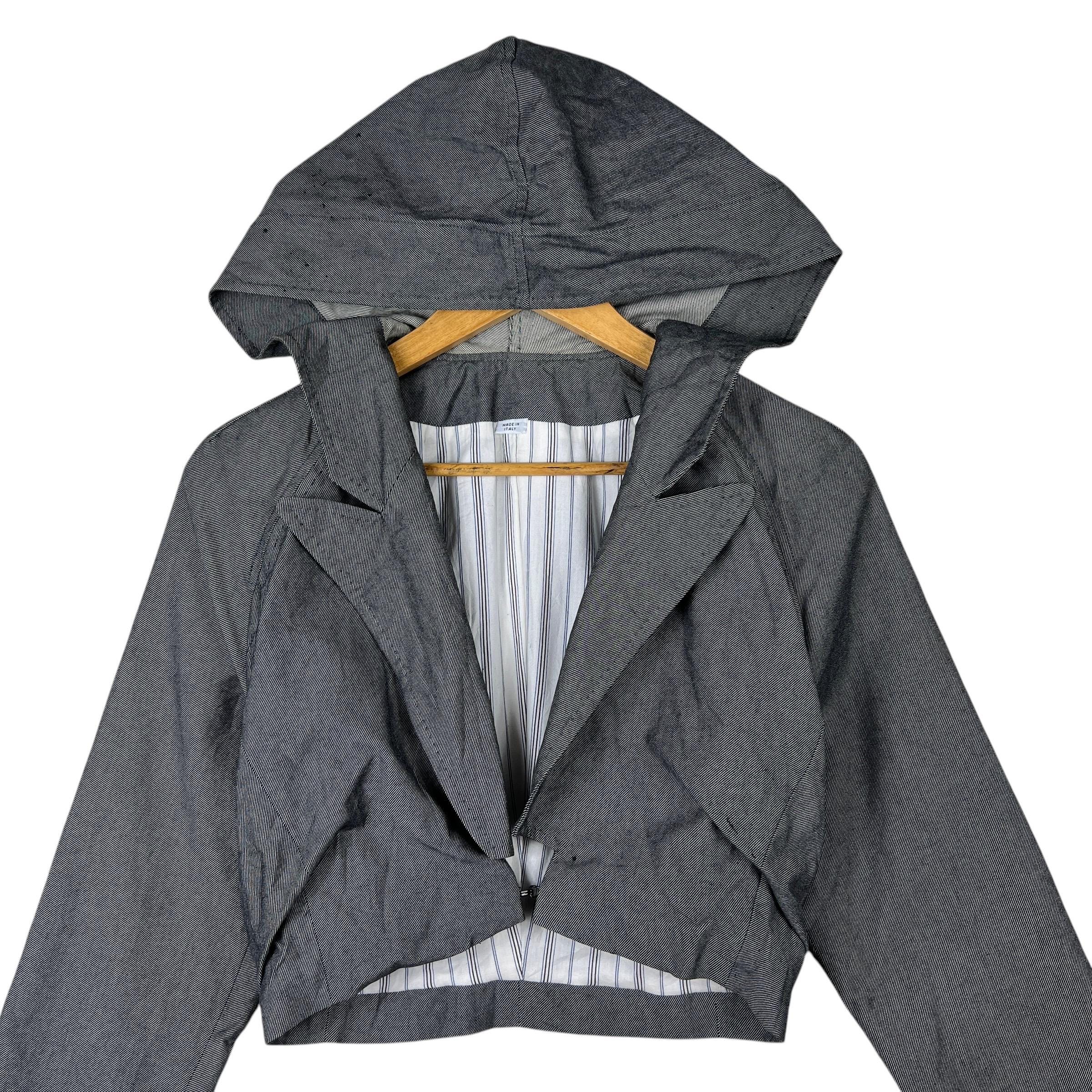 トップス chalayan wool cropped hoodie Hussein Chalayan Crop Hoodie Jacket Made in Italy Size 38 - Etsy