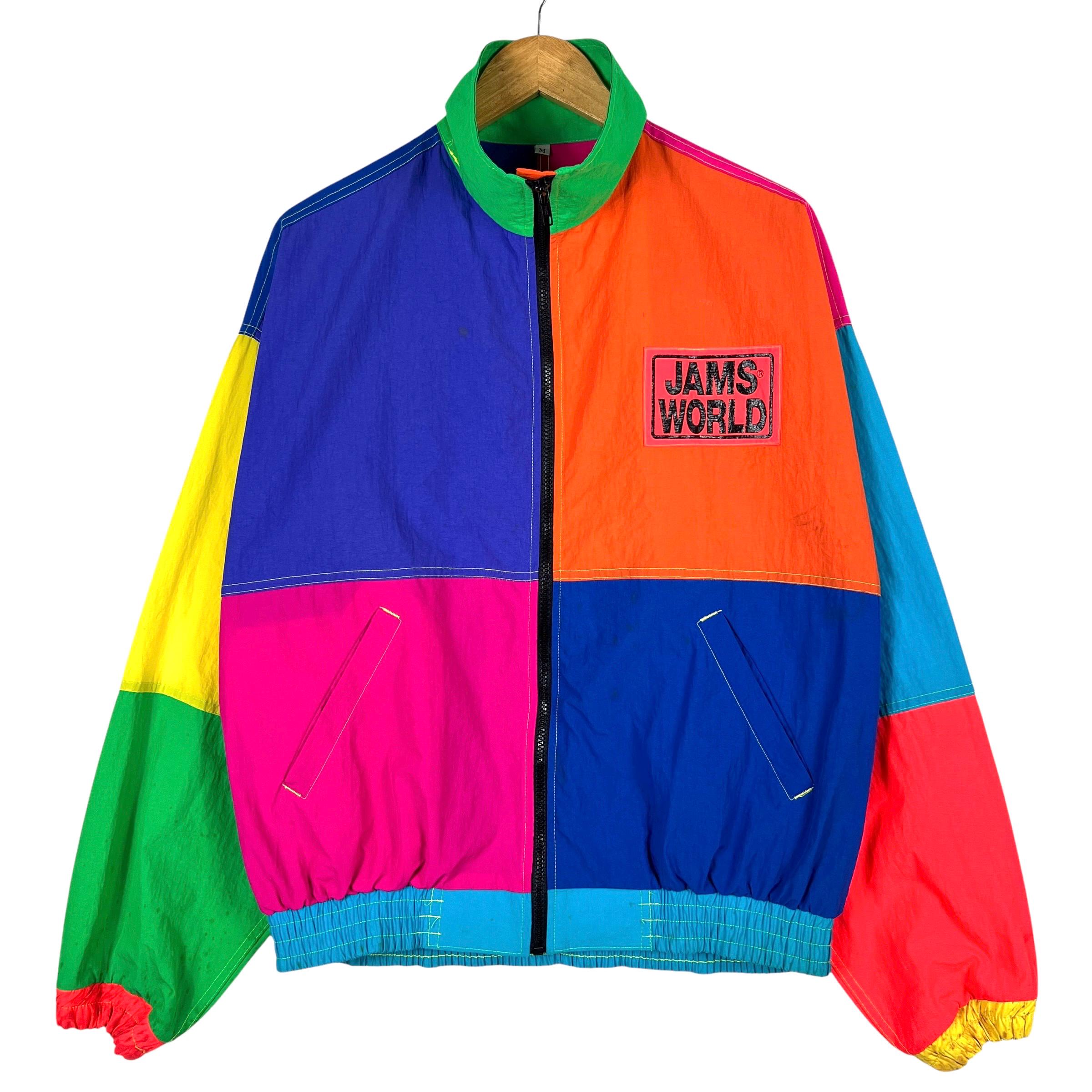 JAMS WORLD マルチカラー ナイロンジャケット ART VINTAGE - USA製 JAMS WORLD HONOLULU マルチカラー ナイロンjktの
