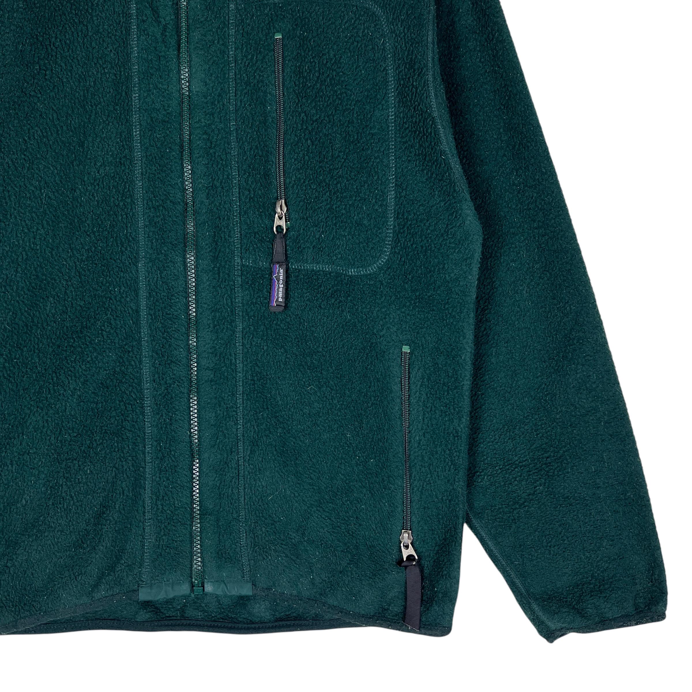 90s Vintage Patagonia Fleece Forest Green - Full Zip - Made in Usa