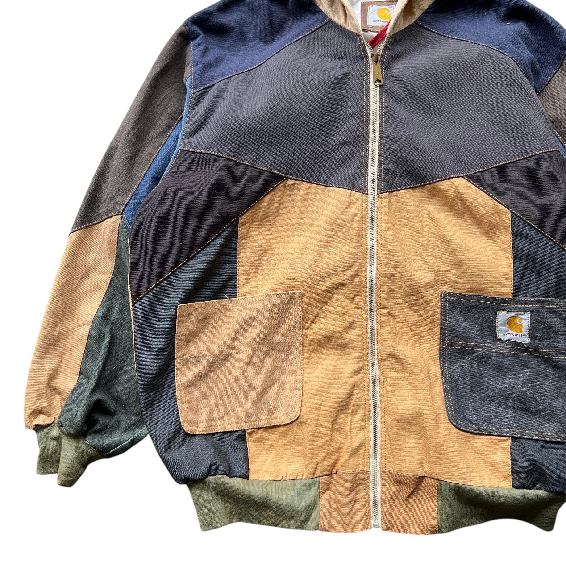 Vintage Carhartt Reworked Patchwork Hoodie - Sunfaded Duck Canvas