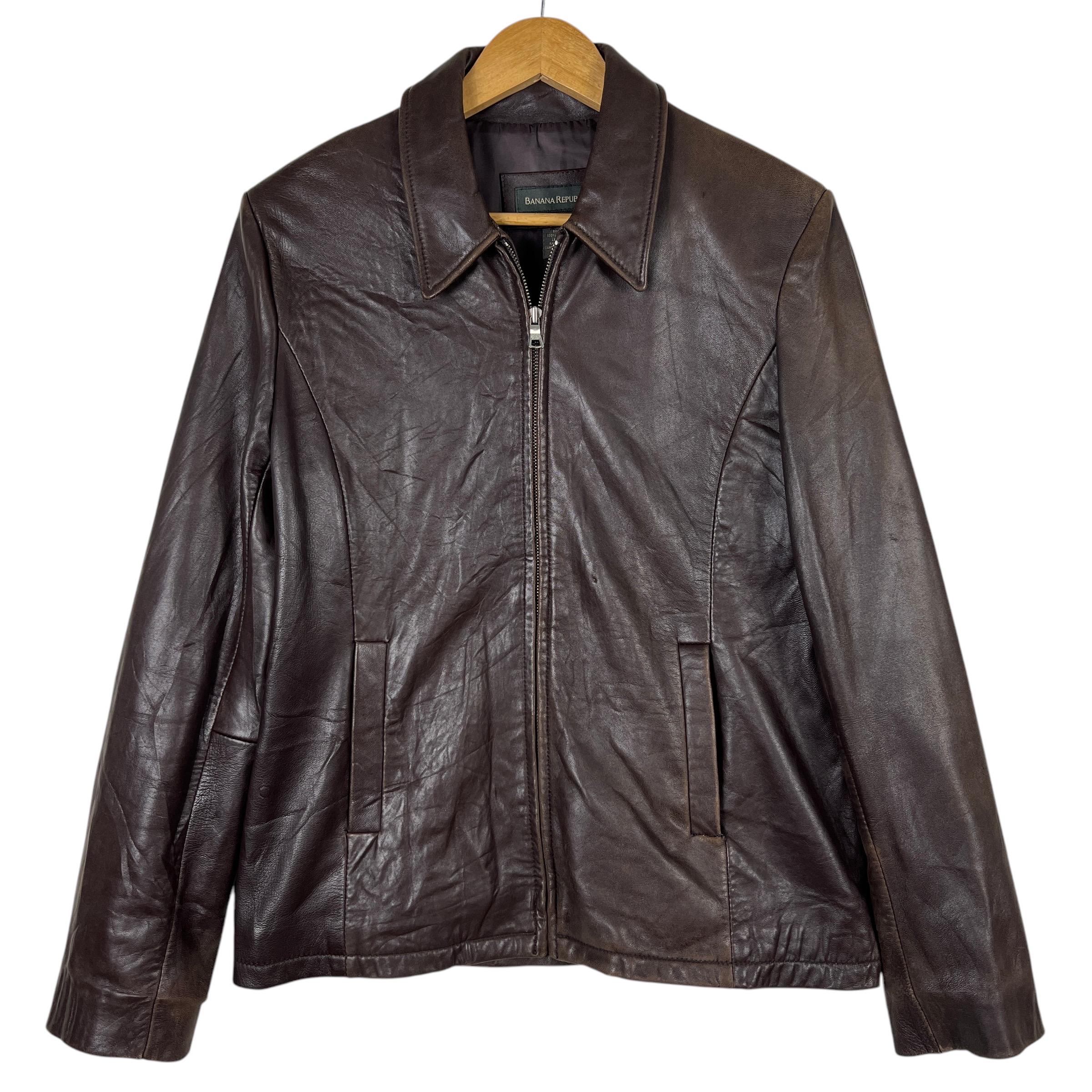 Vintage Banana Republic Leather Blouson Jacket Size M - Etsy