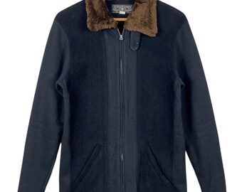 Pick" black Westride jacket with a faux-fur collar Motorcycle Rider Jacket Made In Japan - Size 38  / WEST RIDE JACKET