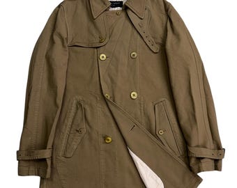 Vintage 90s Comme Des Garcons Homme Cotton Car Coat Trench Coat