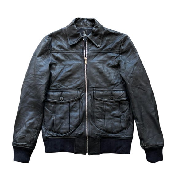 Hysteric Glamour Sheepskin Leather Moto Racer Flight Jacket Made
