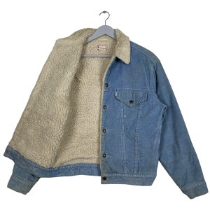 70s 80s  Vintage Levis Corduroy Shearling Jacket Made in USA size 36