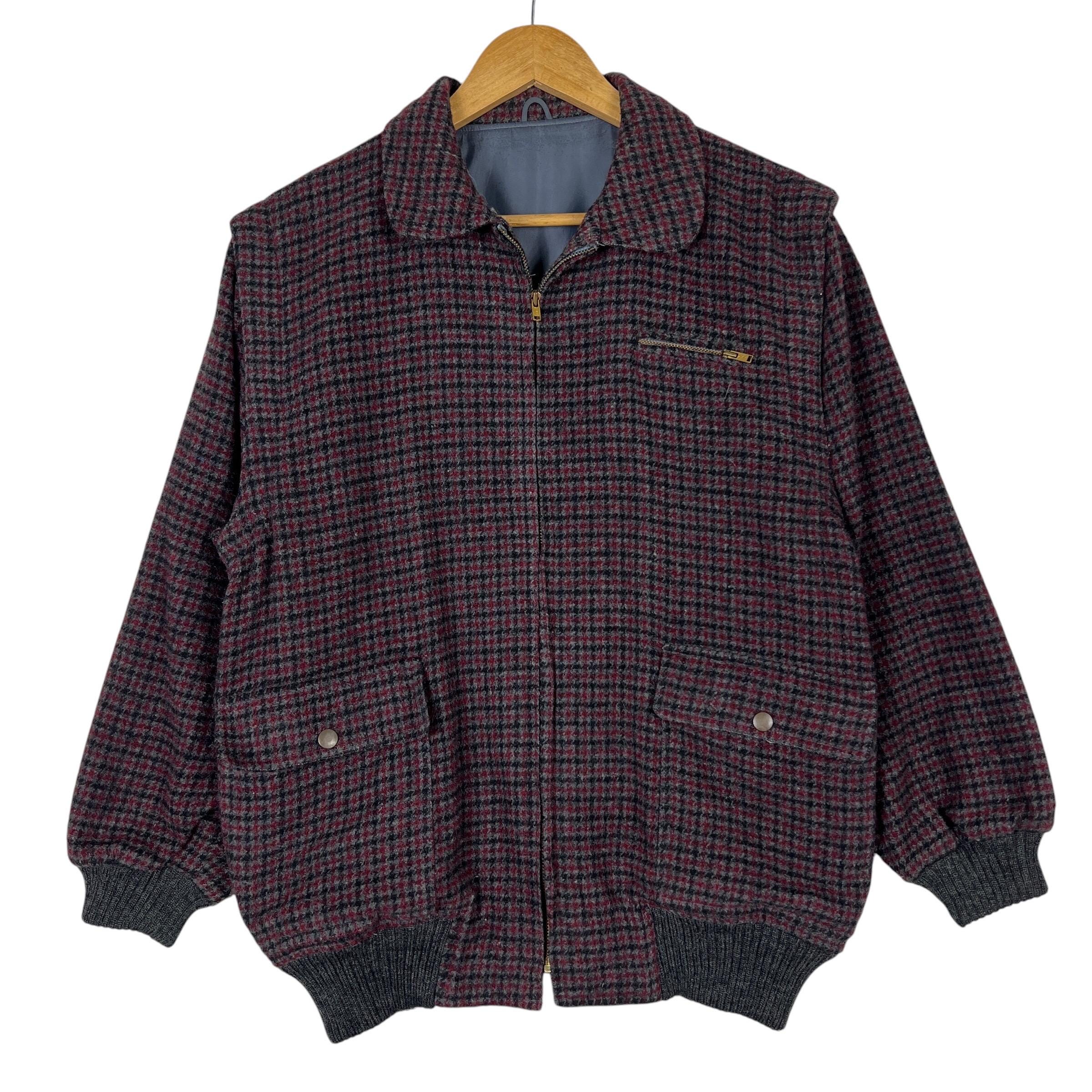 Vintage Check Wool Small Part Bomber Jacket Size M - Etsy