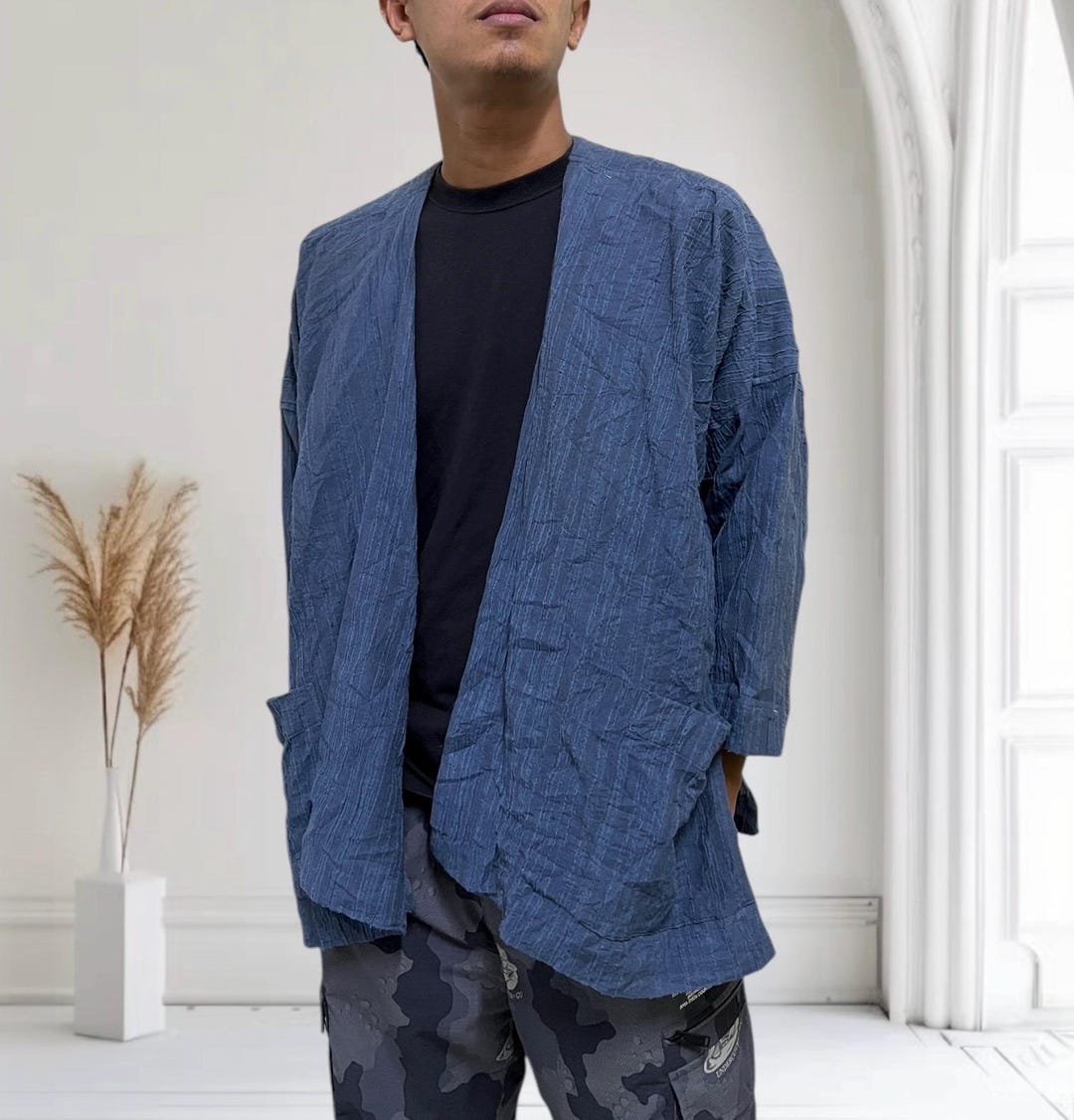 ISSEY MIYAKE MEN ダークブルー ロングカーディガン il_1080xN.6788842111_6cvn.jpg