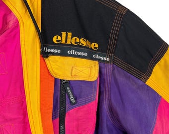 90s Vintage Ellesse Vertical Dive Multi Colour Ski Astro Jacket - Etsy