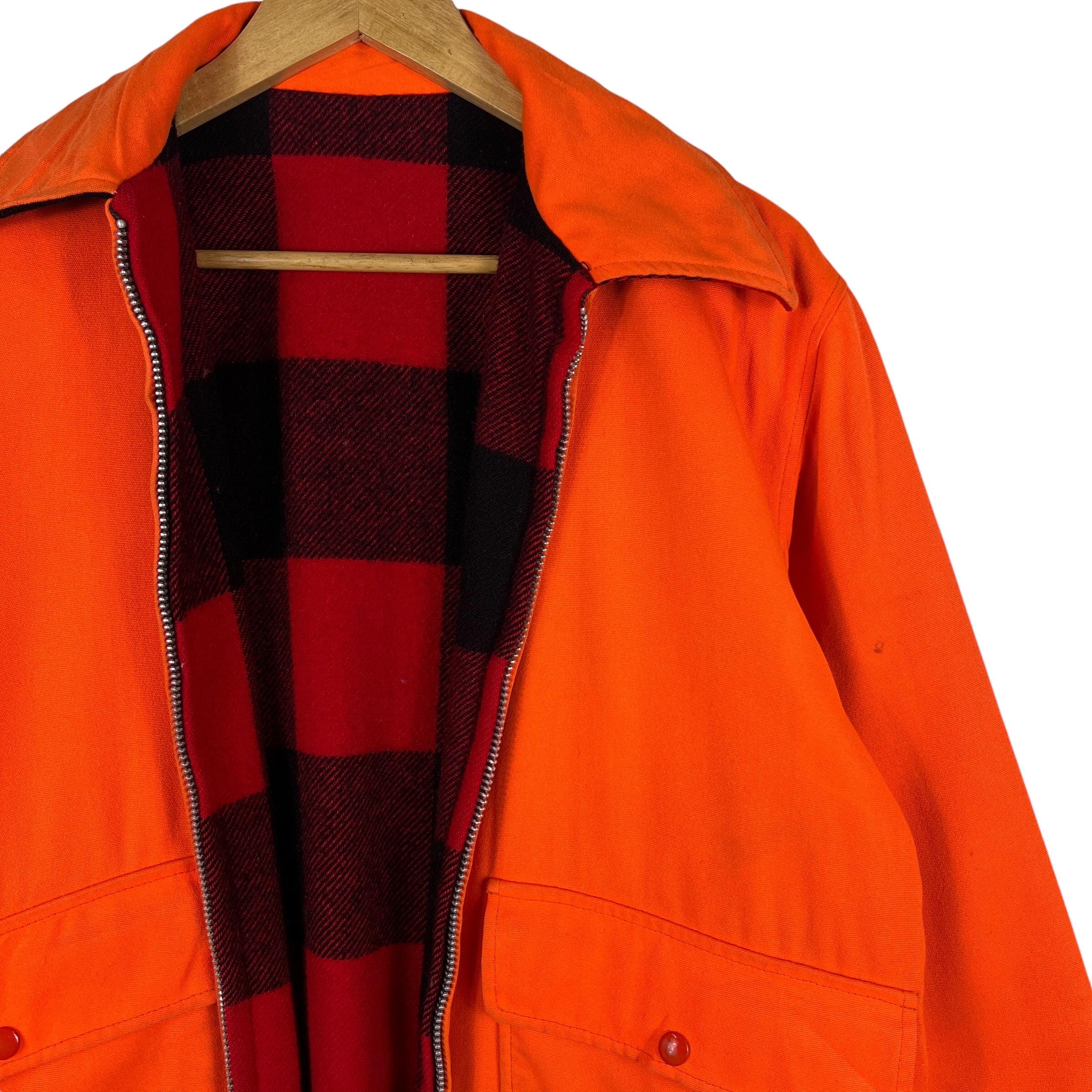 70s 80s Vintage Woolrich Reversible Plaid Check Hunting Jacket