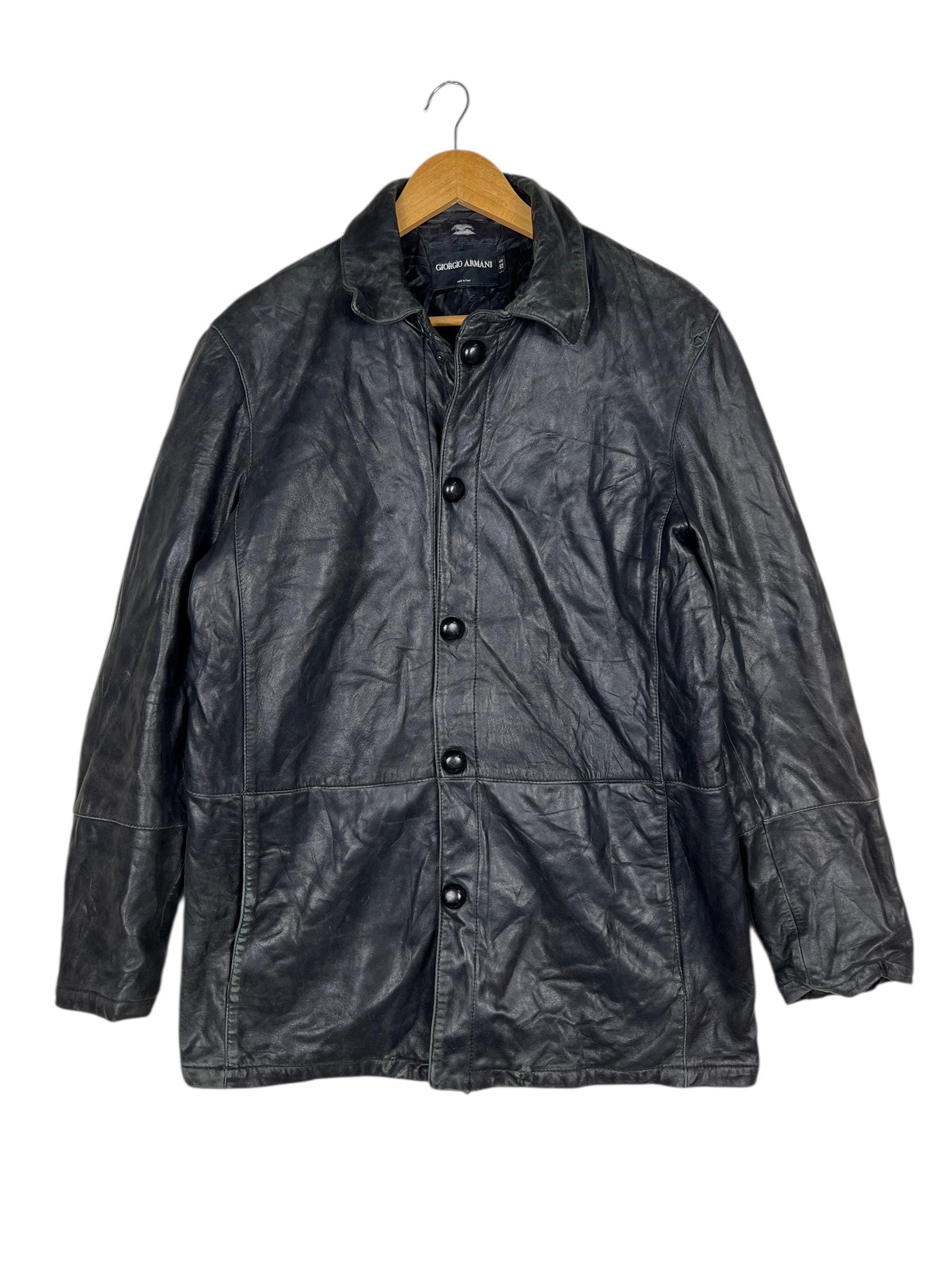 Vintage Giorgio Armani Lamb Leather Jacket – Made in Italy, Size