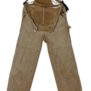 Vintage 80s 90s Carhartt Dyed sun faded Crafted With Pride In Usa Carhartt worker overall Size 32