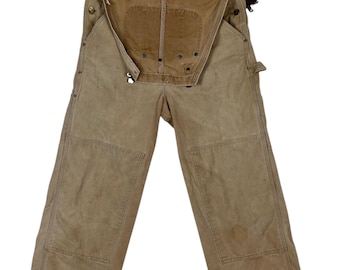 Vintage Carhartt Faded Overalls - Crafted in USA - Size 32