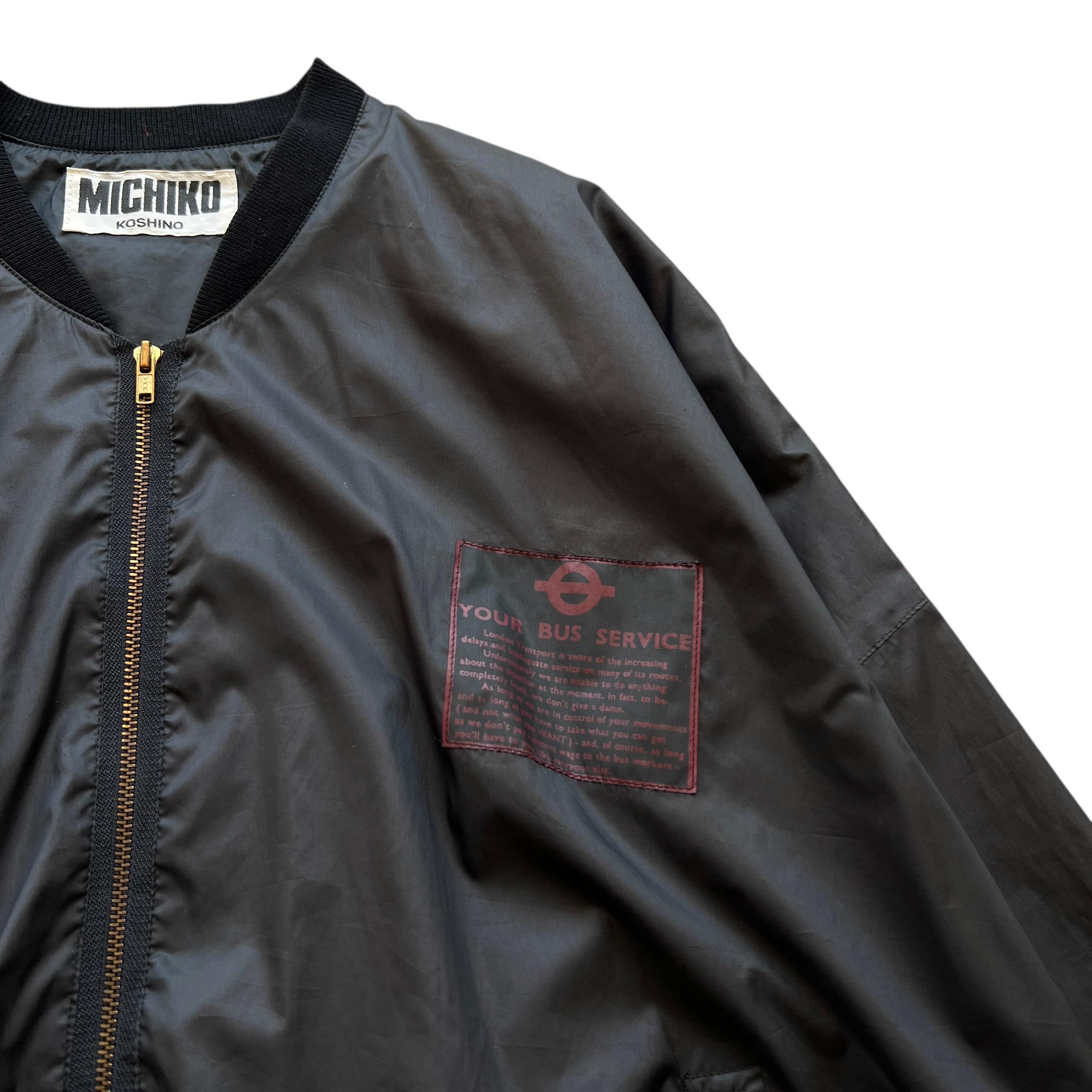 Rare Vintage Michiko Koshino London Nylon Light Bomber Jacket 