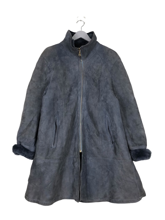 Vintage Jaques Jekel Paris Leather Fur Liner Coat Made in France