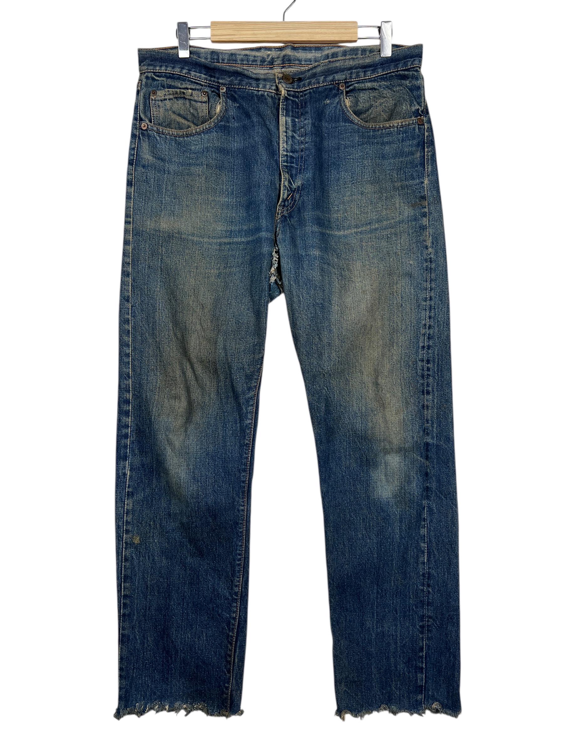 60s 70s Vintage Levis 505 Big E No Redline No 5 Button Denim Jeans